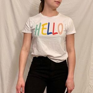 HELLO basic white tee